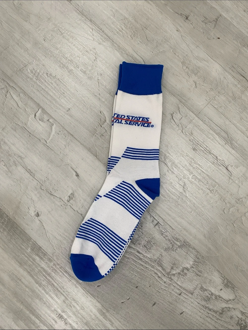 USPS White & Blue Branded Crew Socks